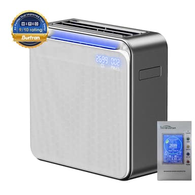 BURTRAN A31 H14 HEPA Air Purifier for Home Large Room Bedroom up to 1360ft²,Ultra-Quiet Sleep Modes, Nano-Oxy Negative Ions,PM2.5 & TVOC Smart Monitor, 5-Stage 