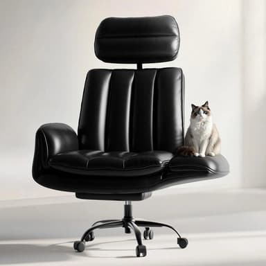 LBGYZ02 Criss Cross Office Chair, Pet-Friendly Wide Seat Reclining Desk Chair,Black