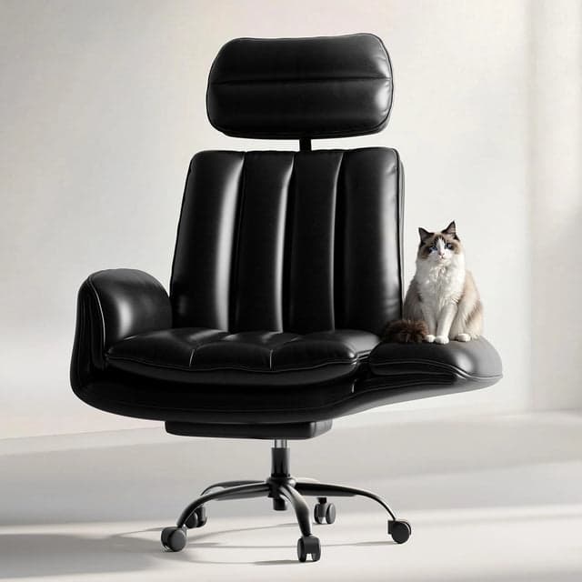 LBGYZ02 Criss Cross Office Chair, Pet-Friendly Wide Seat Reclining Desk Chair,Black