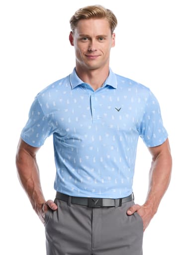 Mens Geo Cocktail Print Polo