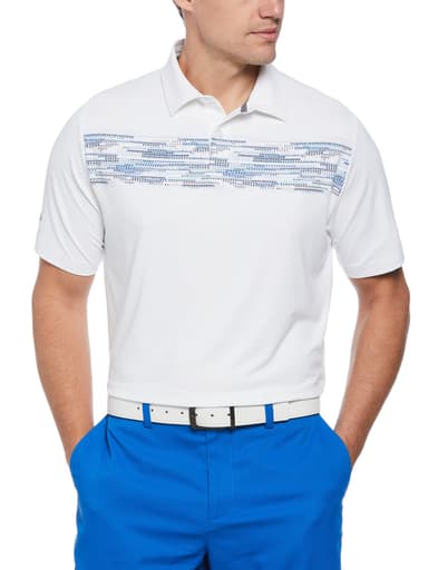 Mens Broken Chevron Chest Print Polo