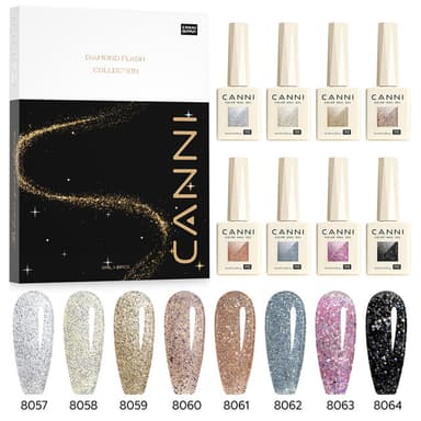 Glitter Gel Polish 8 Colors Set - Diamond Collection