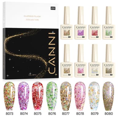 Glitter Gel Polish 8 Colors Set - Prism Flash Collection