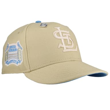 St Louis Cardinals Busch Stadium Vegas Gold/Baby Blue 59Fifty Fitted Hat