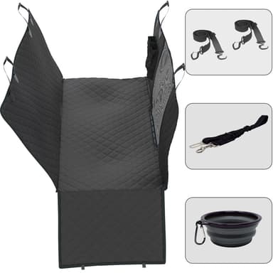 Waterproof Pet Car Seat Hammock — Large, Black with Sport Trim