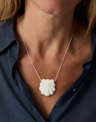 Shell Bone Pendant Necklace