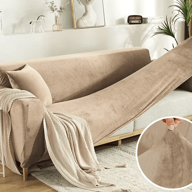 Housse de canapé extensible velours doux et chaleureux prémium