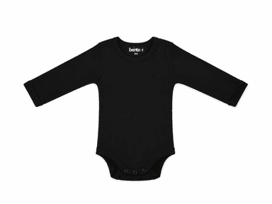 Baby Ribbed Tank Onesie – Soft Stretch Cotton Long Sleeve Black Bodysuit, 2pk