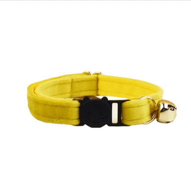 Anypet Large Mustard Yellow Cat Collar with Safety Buckle, Bell & Durable Adjustable Strap – Stylish Comfortable Pet Accessory for Cats