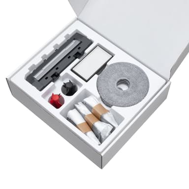 Roborock-Zubehörset für den Saros 10R, bestehend aus 4 drehbaren Wischpads, 3 Staubbeuteln, 1 Hauptbürstenabdeckung, 1 Hauptbürste, 2 Seitenbürsten und 2 Filter
