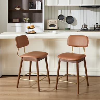 26"H Modern Curved Back Counter Stools Set of 2