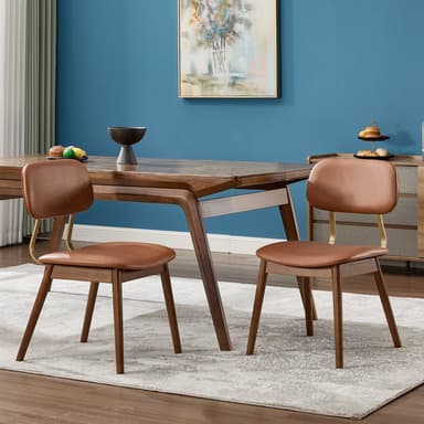 Modern Curved Back Dining Chairs Set of 2