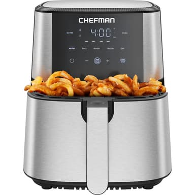 TurboFry® 6-Quart Digital Air Fryer, Touch Controls w/ 5 Cooking Functions – Stainless Steel