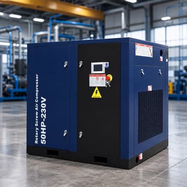 219CFM Rotary Screw Air Compressor-50HP 125PSI, 230V 3PHASE 60HZ