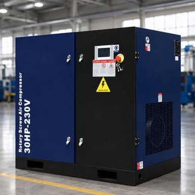 123CFM Rotary Screw Air Compressor, 30HP, 125PSI, 230V 3PHASE 60HZ