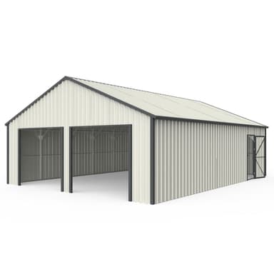 25x33 ft Double Garage Metal Shed with Side Entry Door