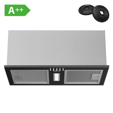 CIARRA 52cm Integrated Cooker Hood, A++ Energy Rated Built-in Extractor Hood, Black CBCB5937A