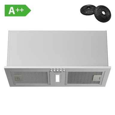 CIARRA 52cm Integrated Cooker Hood, A++ Energy Rated Built-in Extractor Hood, Silver CBCS5937A