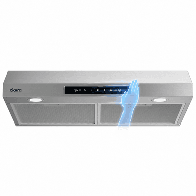 CIARRA 30 Inch Under Cabinet Range Hood with Smart Gesture & Touch Control, 400 CFM Powerful Ventilation CAS75938A