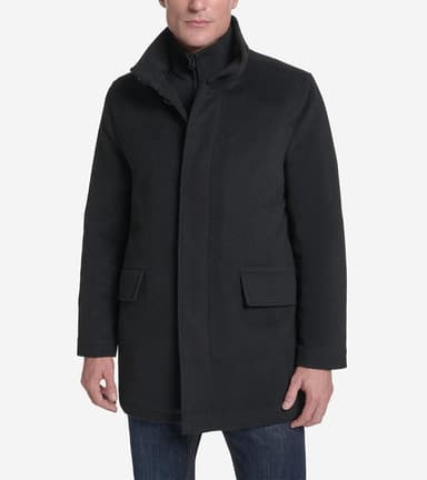 Men's Plush Wool Knit Bib Car Coat