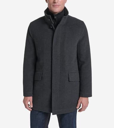 Men's Plush Wool Knit Bib Car Coat