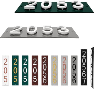ColourTree Personalized Floating House Numbers Address Street Sign Plaque in Vertical/Horizontal, Aluminum Modern Front Door Sign - Made In USA (Custom Fonts Co
