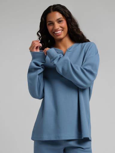 Waffle Lounge Henley Long Sleeve