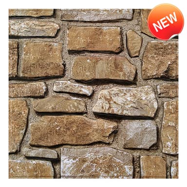 3D Desert Brown Stacked Stone Peel and Stick Wall Tile