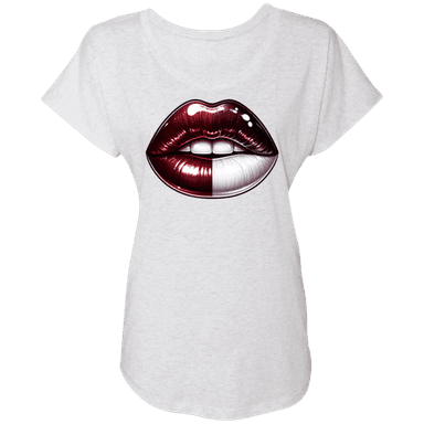 Maroon and White Triblend Dolman Sleeve