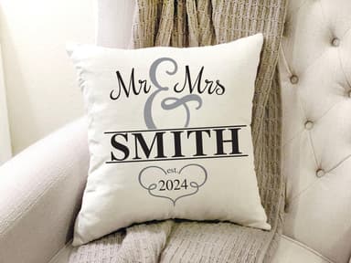 Mr. & Mrs. Personalized Pillow Cover 18x18