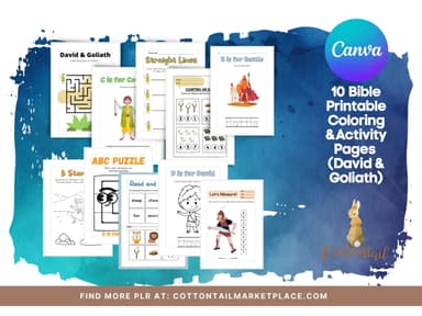 10 David & Goliath Coloring Pages & Activity Sheets – Editable Canva Template