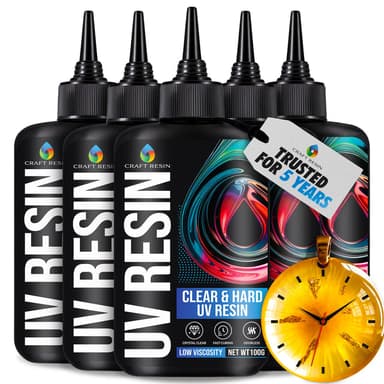 CRAFT RESIN UV Resin 500g | Clear UV Resistant Resin, Low Odor, Fast Cure
