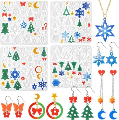 Christmas Resin Earring Molds - set of 4