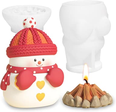 Snowman with Fire Candle Resin Molds