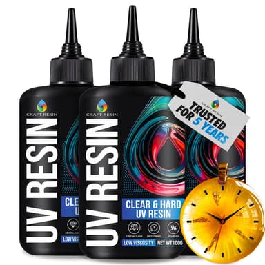 CRAFT RESIN Hard UV Resin 300g | Bubble Free, Crystal Clear, Non Yellowing UV Resin