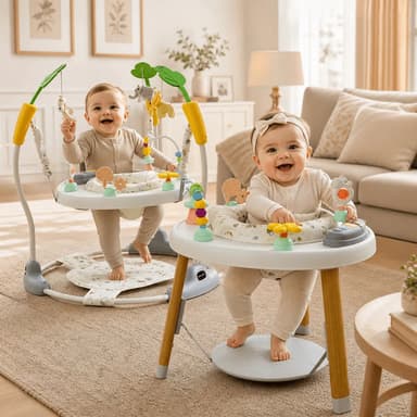 Cuddobaby Baby Jumper 4-Stage Convertible| Montessori -Inspired 8 Interactive Toys