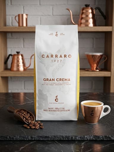 Gran Crema Whole Coffee Beans Carraro Italia