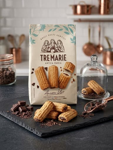 Tre Marie Cookies filled W/Dark Chocolate