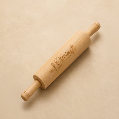 Custom Engraved Rolling Pin – Personalized  Wooden Dough Roller