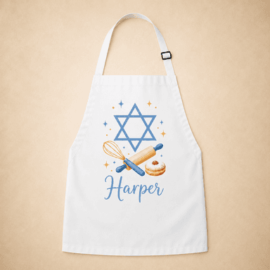 Personalized Hanukkah Kids Apron for Kitchen with Name