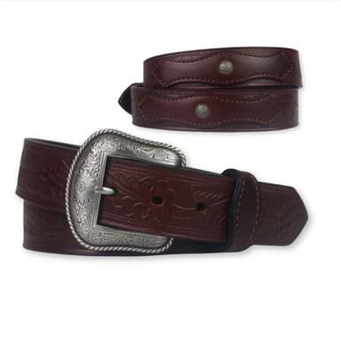 Western Oak Leaf Belt with Conchos