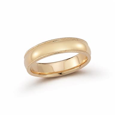 5mm Mens Milgrain Edge Wedding Band