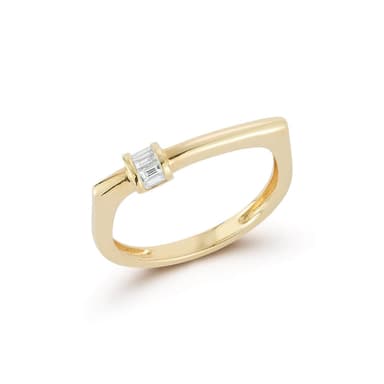 Sadie Pearl Offset Baguette Bar Ring