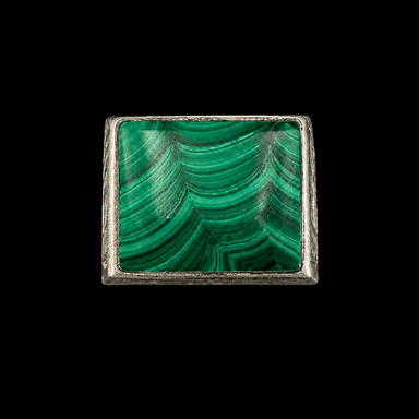 Engraved Geometric Inlay Signet Ring