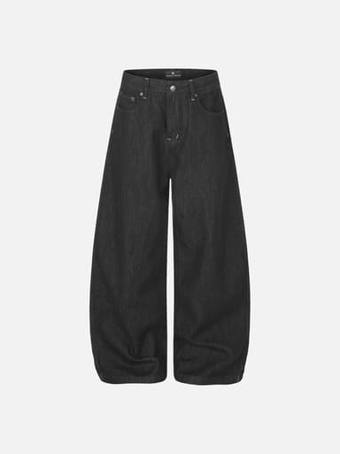 Bold Black Graphic Wide-Leg Pants