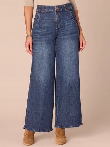 “Ab”solution® Skyrise Tulip Hem Blue Tall Wide Leg Jeans