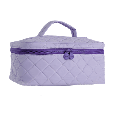 Purple Quilted Train Case