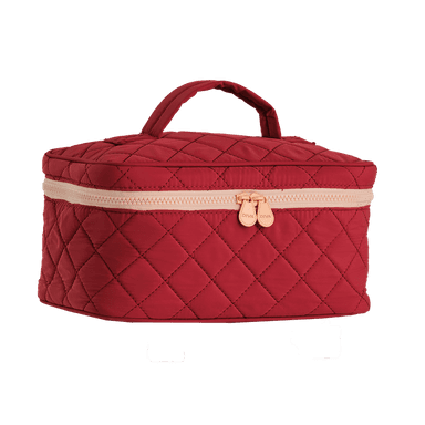 Burgundy Quilted Train Case