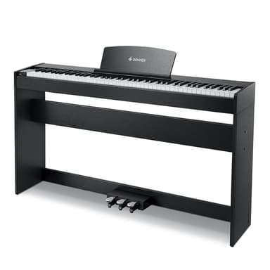 Donner DDP-50 LITE 88-Key Weighted Digital Piano for Beginners, Full Size Electric Piano with Music Stand, Power Adapter, Sustain Pedal, Built-in Lessons, 1000 