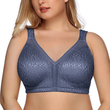 Exerin Women's Plus Size Comfort Full Coverage Unpadded Wirefree Minimizer Bra